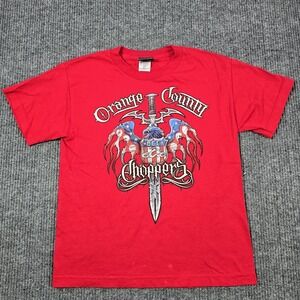 Orange County Choppers Shirt‎ Mens Large Red Eagle Sword Graphic Tee Motorcycle